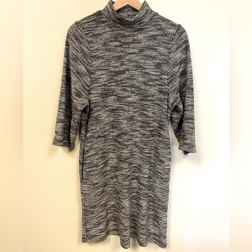 Anthropologie Sunday in Brooklyn Gray and Black Knit Turtleneck Dress